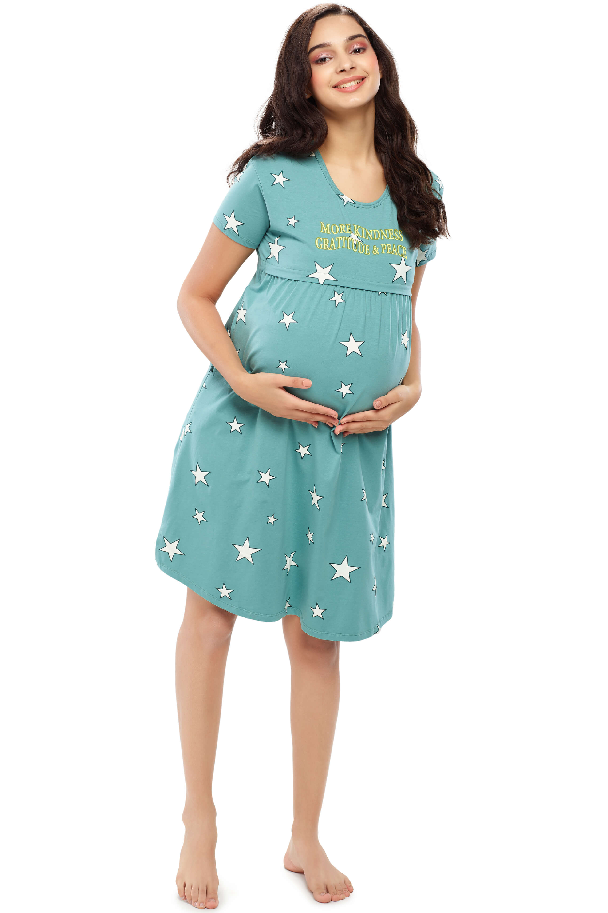 Buy Shipoo 4U Women Orange Printed Cotton Maternity Feeding Dress With  Front Button Opened And 2 Side Pockets (Xl) Online at Best Prices in India  - JioMart.